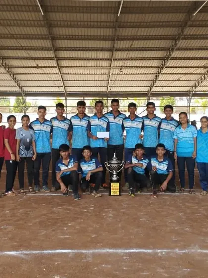 Our U-18 team after securing fourth place at the state-level Kho-Kho competition in Dervan.