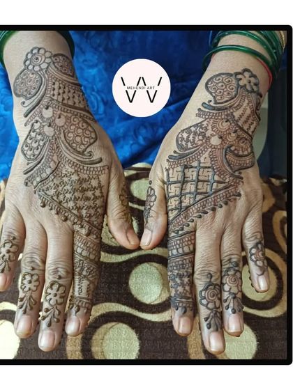 An Arabic design with a mix of checks and floral patterns, created for a wedding guest.