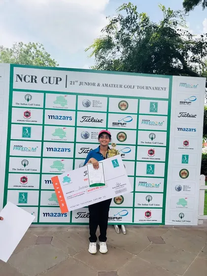 Aaradhaya celebrating another victory, this time at the NCR Cup held at the prestigious Delhi Golf Club. Building a repeatable winning process is what we strive for.