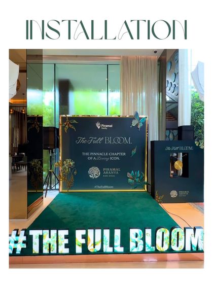 This custom installation for Piramal Realty's 'The Full Bloom' event served as a key photo opportunity. The illuminated hashtag and branded backdrop were designed for maximum social media visibility and brand recall.