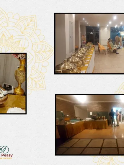 A snapshot of one of our buffet catering events. We can combine modern buffet lines with traditional touches, like serving certain dishes such as this creamy Dahi Pachedi in authentic clay bowls to retain that homely Odia taste.