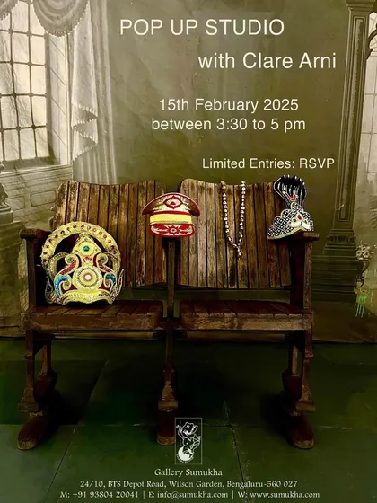 The official announcement for the 'Pop Up Studio' with Clare Arni, an interactive portrait session.