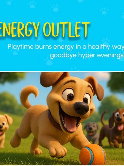 Playtime is a great energy outlet. It burns energy in a healthy way, which means goodbye to hyper evenings and a happy, tired pup.