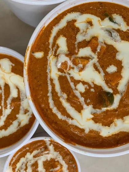 A close-up of my rich and creamy Paneer Tikka Masala.
