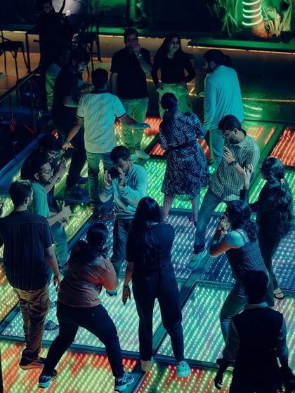 The unique light-up dancefloor at Hoot is always a highlight.