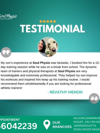 "The dynamic team of trainers and physical therapists at Soul Physio are very knowledgeable and extremely professional." A parent shares her son's fantastic experience with our 15-day training session.