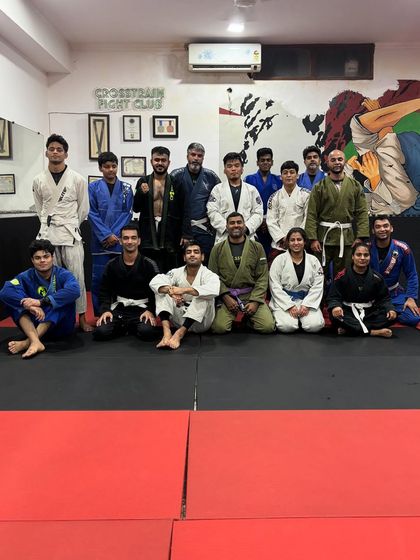Just a bunch of killers in pajamas. A group shot of our Gi Jiu-Jitsu class, showcasing the traditional side of our training.