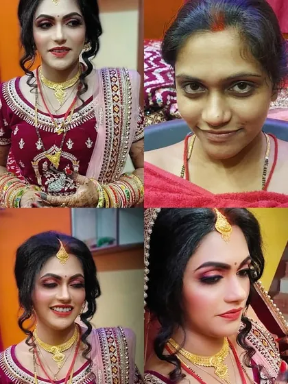 Seeing the transformation is the most rewarding part of my work. Here is a before and after of a gorgeous bride, ready for her big day with a complete makeup and hair look that feels both glamorous and timeless.