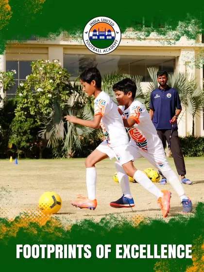 Footprints of excellence. Our age-specific curriculum ensures that every player, like these two in a one-on-one drill, develops at the right pace.