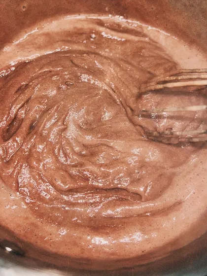 This is the raspberry pastry cream in its final stage, a rich and smooth cream that I use in many of my desserts. It's made with real raspberries and quality ingredients.