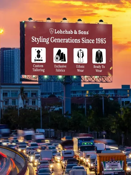Styling generations since 1985. This image represents our commitment to being your go-to destination for everything from custom tailoring and exclusive fabrics to ethnic and ready-to-wear fashion.