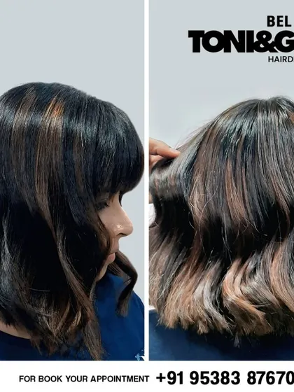 Hair color can completely transform a haircut. Here, we added subtle caramel and ash highlights to a chic bob, giving it texture, dimension, and a modern edge.
