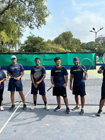 Our team of players looking sharp in their modern jerseys. We believe in fostering a strong sense of team identity and pride.