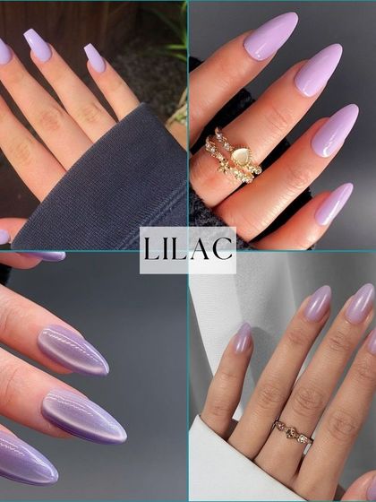 Lilac for fall? Absolutely. This unexpected pop of purple adds a unique and soft twist to the season's typical color palette, as shown in this beautiful nail collage.