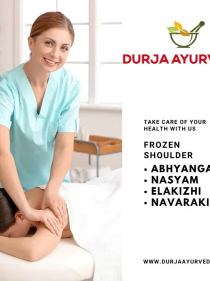 For a frozen shoulder, we combine several therapies like Abhyangam, Nasyam, and Kizhi. This integrated approach helps release stiffness, reduce inflammation, and restore movement to the shoulder joint.