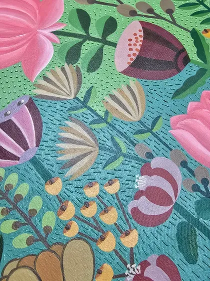 Another detail shot, this time focusing on the cool blues and purples. I love creating abstract floral compositions that play with color and shape.