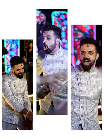 A collage of high-energy dance moments. I don't just host, I participate and lead the charge on the dance floor.