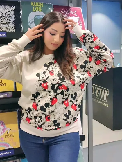 A duplicate of image 95, the classic Mickey Mouse sweatshirt.