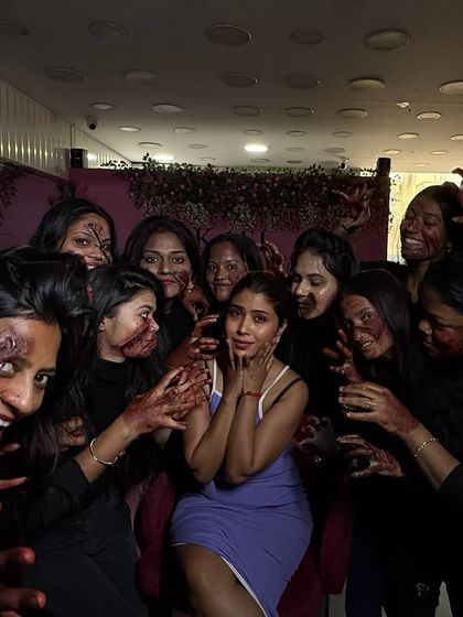 Zombie apocalypse at the academy. A fun group photo with my students after our SFX class.