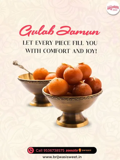 Let every piece of Gulab Jamun fill you with comfort and joy. Served in traditional brass bowls, these are a must-have for any celebration.
