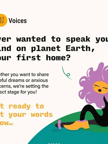 A graphic calling for entries for ALT EFF Voices, an open mic event in November.
