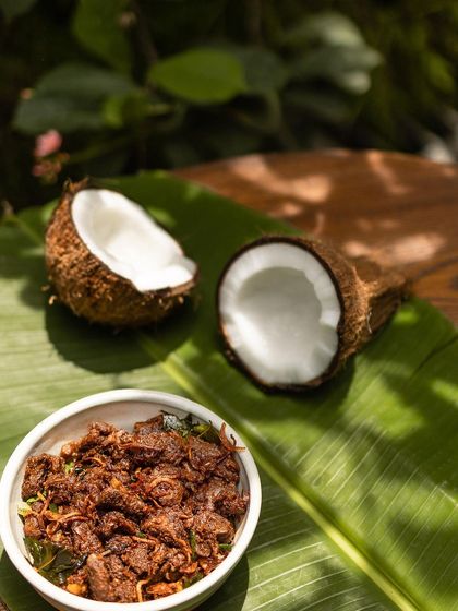 At Coracle, I serve my signature dishes like this Beef Ullarthu, showcasing the importance of fresh ingredients like coconut and curry leaves. It’s a taste of authentic Kerala, served right here in Bangalore.