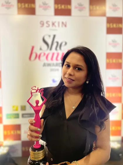 I am incredibly humbled and grateful to have received the 'Best Bridal Makeup Artist of the Year' award from She Beauty Awards 2024. This pink lady is a symbol of years of passion, dedication, and the trust of my wonderful clients.
