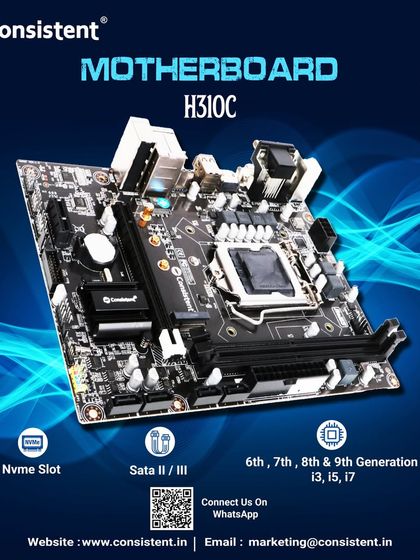 This H310C motherboard is designed for performance and reliability, supporting 6th to 9th generation Intel CPUs. Key features include an NVMe slot for high-speed SSDs, SATA II/III ports, and DDR4 memory support, all covered by a 3-year warranty.