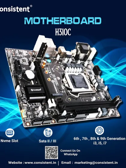 This H310C motherboard is designed for performance and reliability, supporting 6th to 9th generation Intel CPUs. Key features include an NVMe slot for high-speed SSDs, SATA II/III ports, and DDR4 memory support, all covered by a 3-year warranty.