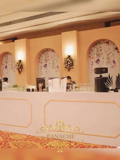 The full bar setup, ready to serve guests.