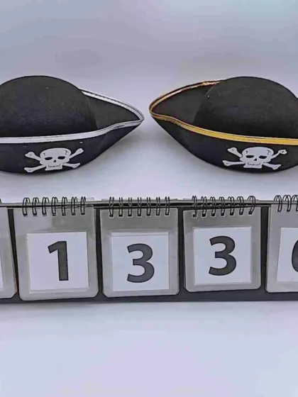 Ahoy, matey! These pirate hats are a must-have for any pirate-themed birthday party. We offer them in different styles, like these with silver or gold trim and the classic skull and crossbones design.