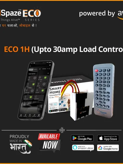 Our ECO 1H module is designed for heavy-duty appliances. It can handle up to a 30-amp load, making it perfect for automating geysers, water pumps, and air conditioners.