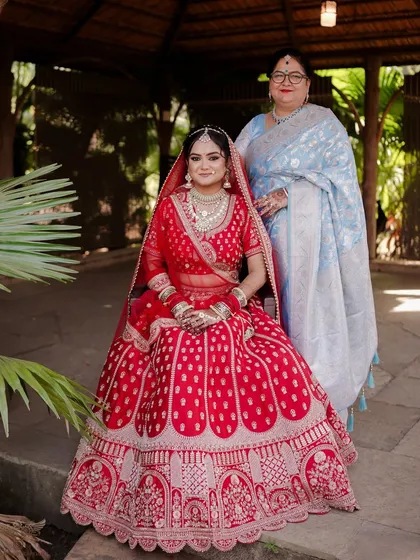 Some of my favorite shots of my bride Chetna. She was so full of life, and it was a joy to get her ready. Her classic red lehenga was paired with a soft glam look that was perfect for her vibrant personality.