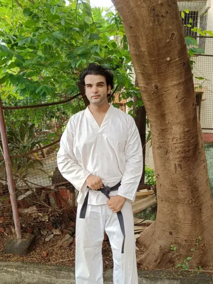 A portrait of me, Dewansh Singh Rajput. As your instructor, I am committed to guiding you on your martial arts journey with patience, dedication, and encouragement.
