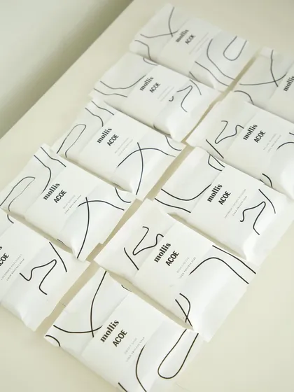The full set of soaps for the Airbnb team, laid out and ready for delivery.