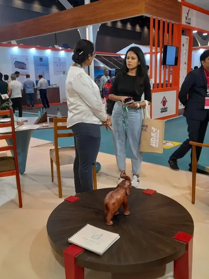 The open design of our booth allowed visitors to walk around and experience the furniture from all angles.