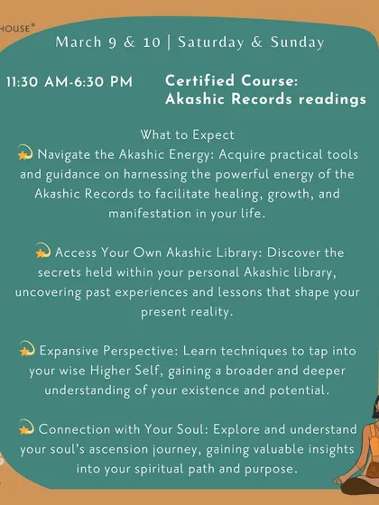 Are you ready to delve into a transformative journey? I offer a certified course in Akashic Records readings, where you will learn to access your own records, understand past experiences, and connect with your higher self.