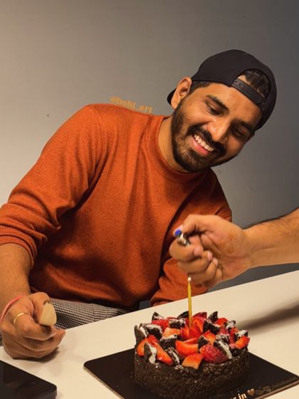 A happy smile and a single candle on our Chocolate Strawberry cake. These simple, joyful moments are everything.