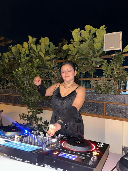 Feeling the groove during my set in Goa.