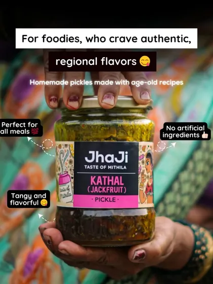 For those who crave authentic, regional flavours, our Kathal (Jackfruit) pickle is a must-try. We use tender jackfruit, steam it to perfection, and mix it with our hand-ground spices. It has a unique, meaty texture and a tangy flavour that makes any meal memorable.