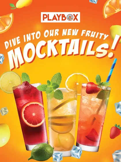Introducing our fruity mocktails! A refreshing option for both kids and parents to cool down with.