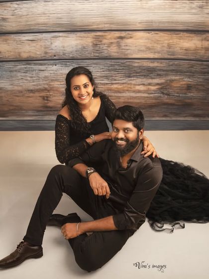 A lovely portrait of the new parents. This photo captures the couple's joy and connection after welcoming their newborn, taken during the same session as their full family portraits.