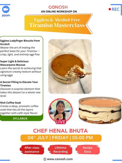 Conosh - Online Culinary Workshops Cheesecakes, Tarts & Tub Desserts photo 8
