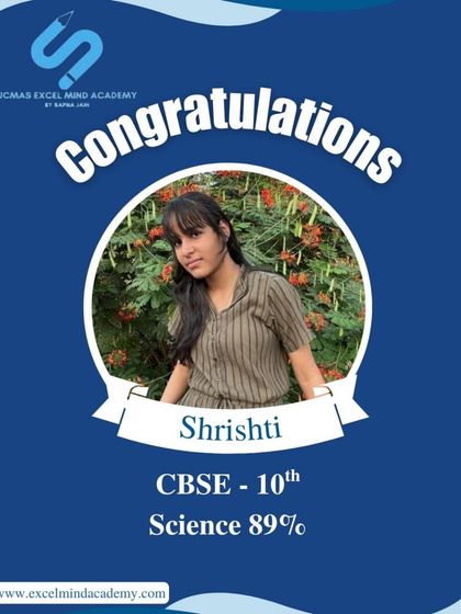 We are incredibly proud of Shrishti for scoring an impressive 89% in her CBSE Class 10 Science exam. Her hard work and our focused coaching have truly paid off.