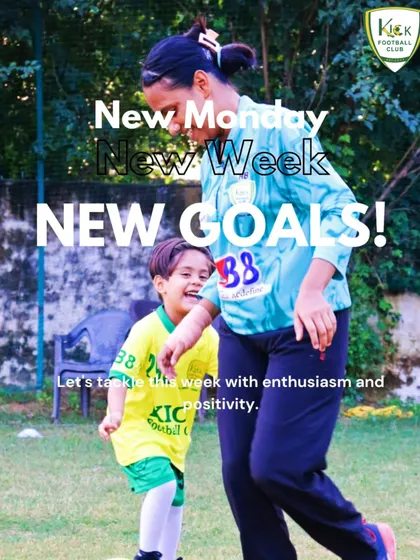 New Monday, new week, new goals. A coach guides one of our youngest players, making learning fun and engaging.