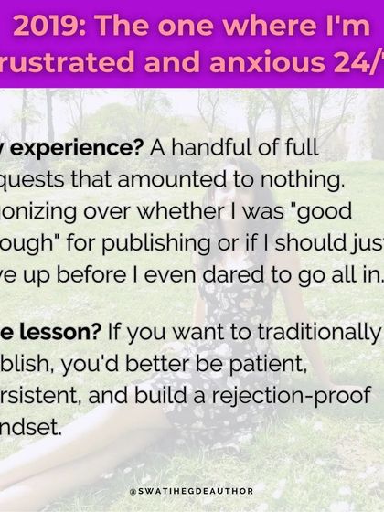 A lesson from 2019, a year of frustration and anxiety. If you want to be traditionally published, you need patience, persistence, and a rejection-proof mindset.