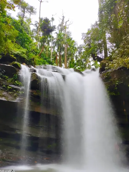 A beautiful long exposure shot of Soormane waterfalls, showcasing its full flow.