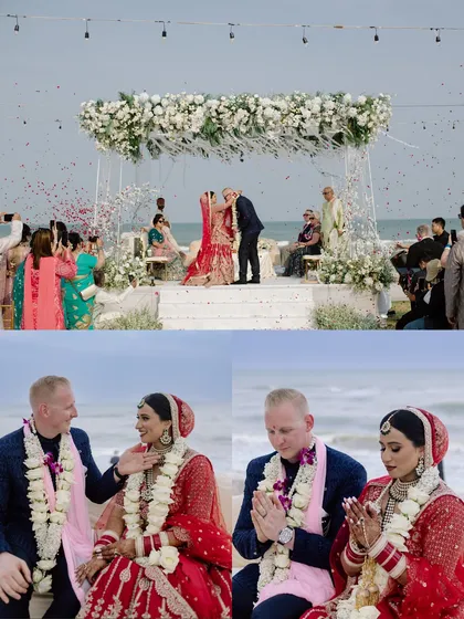 From the first kiss as husband and wife to quiet moments of prayer together, these images capture the core of their ceremony. It's a blend of public celebration and private connection.