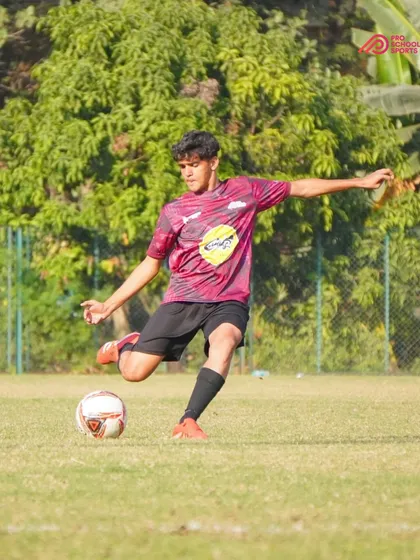 A player demonstrates perfect shooting technique during a match.
