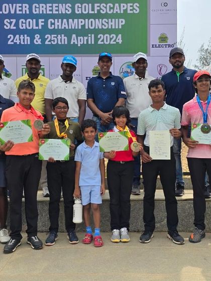 The full lineup of our winners and coaches at the South Zone event. We are proud of every player who competes and represents our academy.